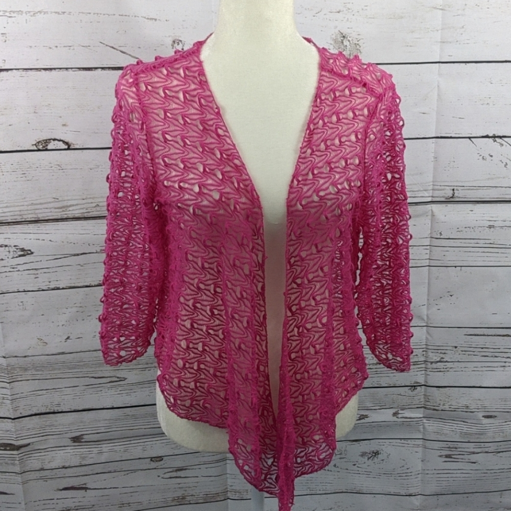 Pink crochet cardigan C21